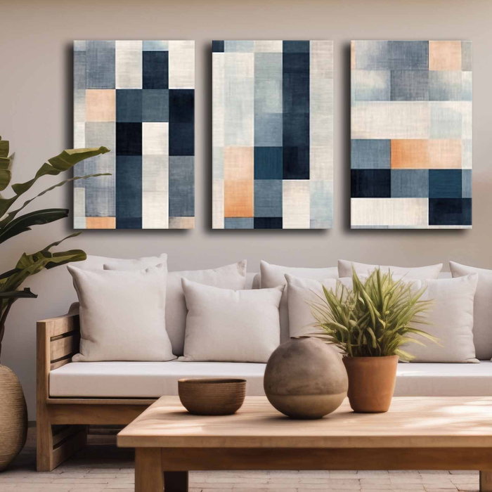 Wallity Set de 3 Lienzos Decorativos Multicolor 45 x 70 cm Wallity Set de 3 Lienzos Decorativos Multicolor 45 x 70 cm